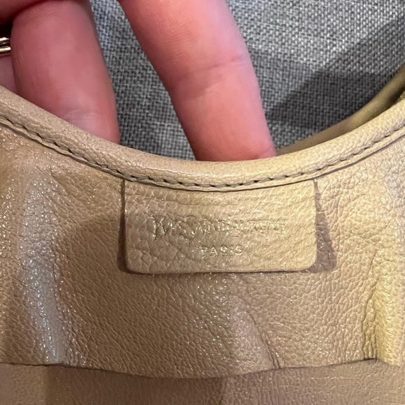YSL Yves Saint Laurent Beige Leather St. Tropez Hobo Purse - Picture 4 of 12